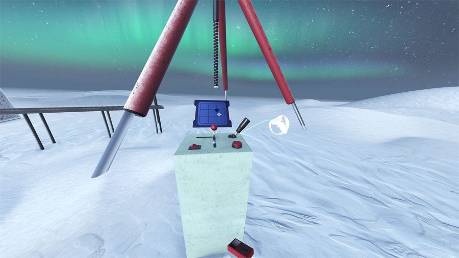Grab-Interaktion mit dem Joystick um den Bohrer zu bewegen